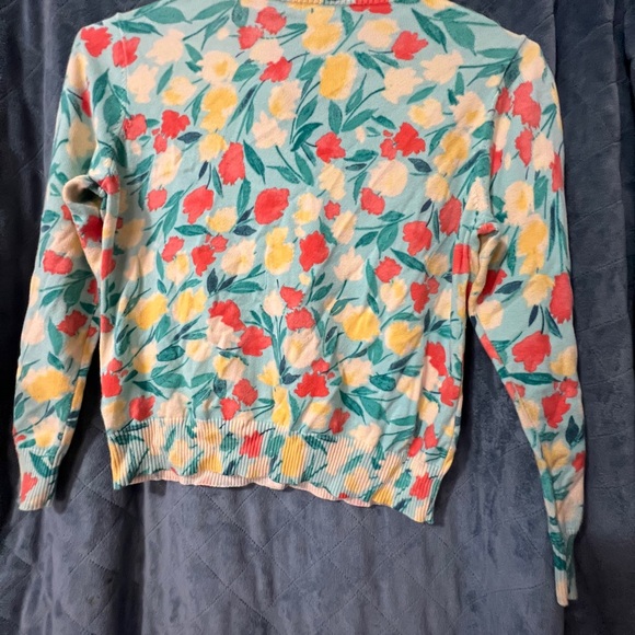 Women's L.L. Bean Button Down Floral Knit Sweater Size Medium - Picture 6 of 6